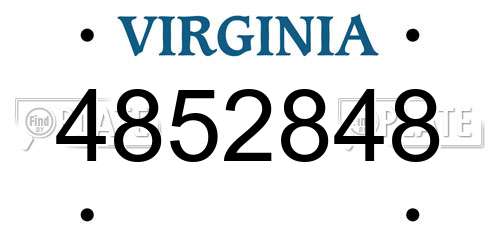 4852848 Virginia License Plate