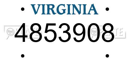 4853908 Virginia License Plate