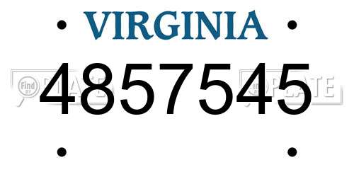 4857545 Virginia License Plate