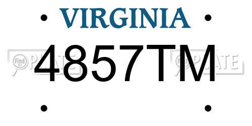 4857TM Virginia License Plate