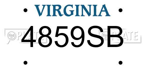 4859SB Virginia License Plate