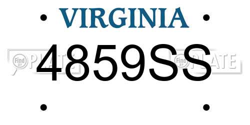 4859SS Virginia License Plate