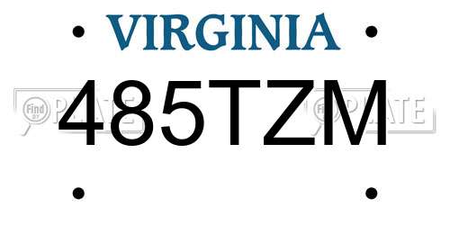 485TZM Virginia License Plate