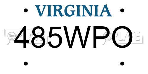 485WPO Virginia License Plate