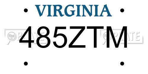 485ZTM Virginia License Plate