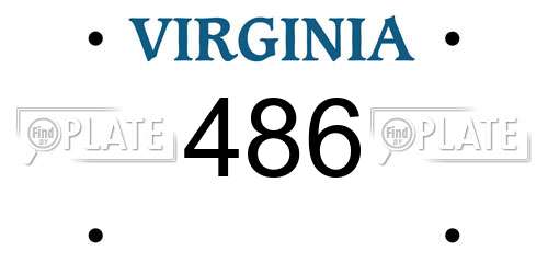 486 Virginia License Plate