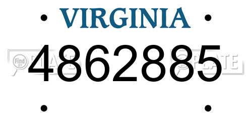 4862885 Virginia License Plate