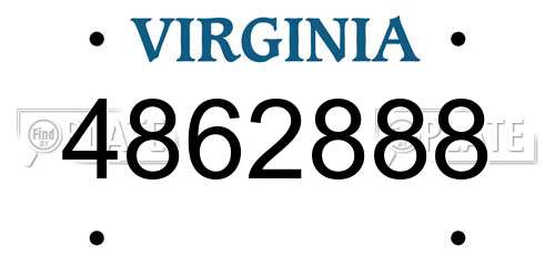 4862888 Virginia License Plate