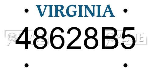 48628B5 Virginia License Plate