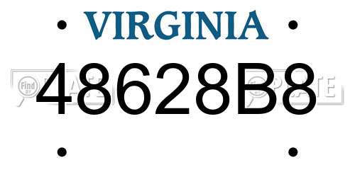 48628B8 Virginia License Plate