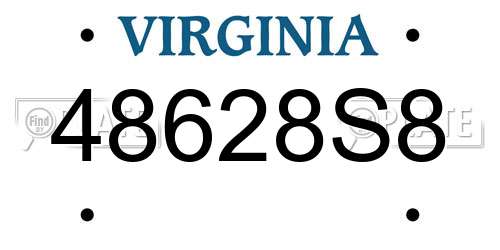 48628S8 Virginia License Plate