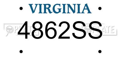 4862SS Virginia License Plate