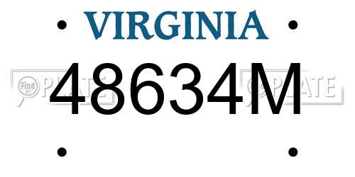 48634M Virginia License Plate