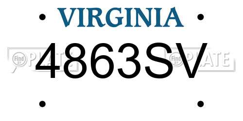 4863SV Virginia License Plate