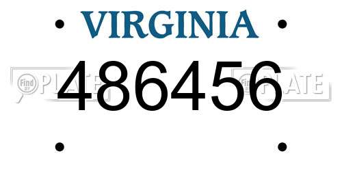 486456 Virginia License Plate