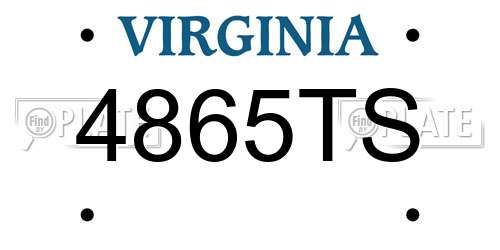 4865TS Virginia License Plate