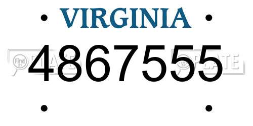 4867555 Virginia License Plate