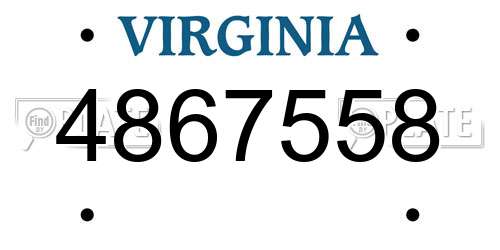 4867558 Virginia License Plate