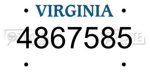 4867585 Virginia License Plate