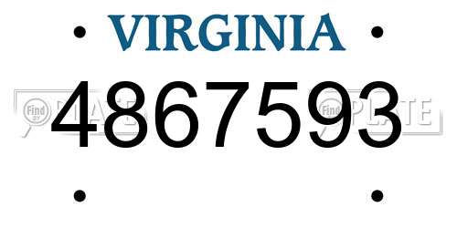 4867593 Virginia License Plate