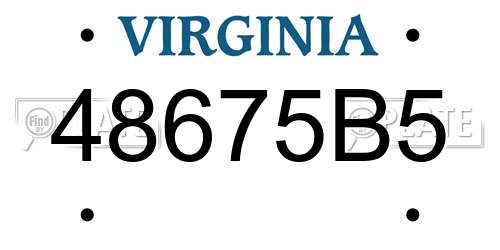 48675B5 Virginia License Plate