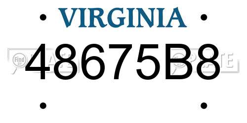 48675B8 Virginia License Plate
