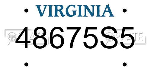 48675S5 Virginia License Plate