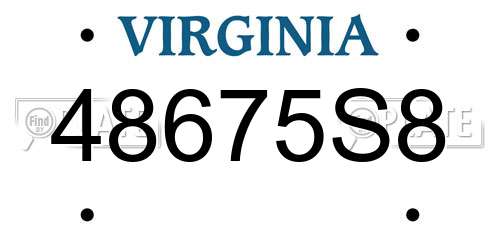 48675S8 Virginia License Plate