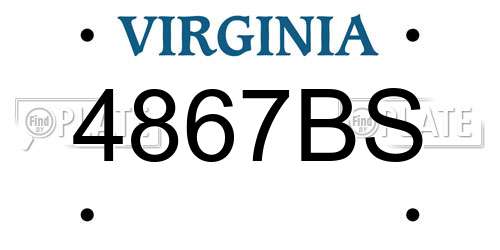 4867BS Virginia License Plate