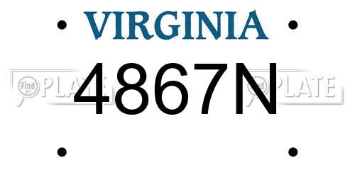 4867N Virginia License Plate