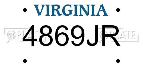 4869JR Virginia License Plate