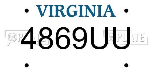 4869UU Virginia License Plate