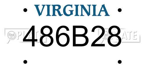 486B28 Virginia License Plate
