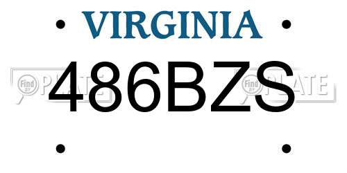 486BZS Virginia License Plate