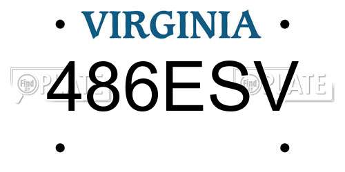 486ESV Virginia License Plate