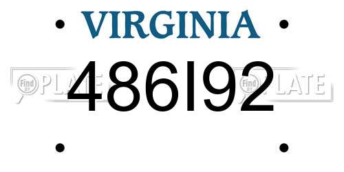 486I92 Virginia License Plate