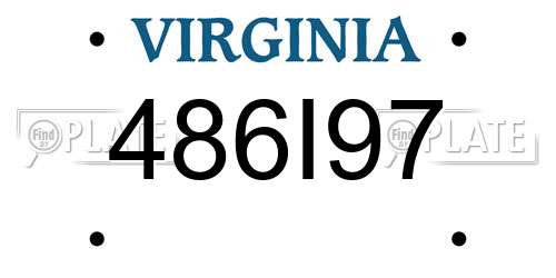 486I97 Virginia License Plate