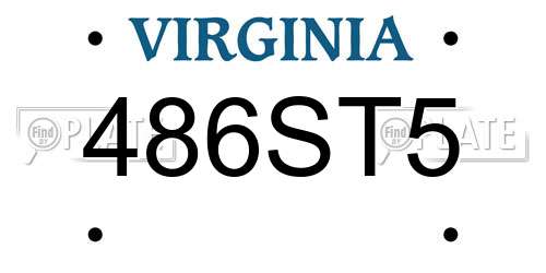 486ST5 Virginia License Plate