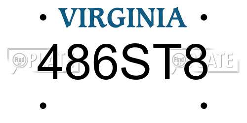 486ST8 Virginia License Plate