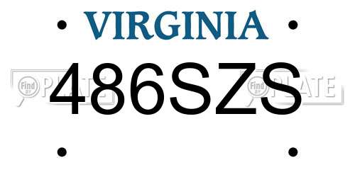 486SZS Virginia License Plate
