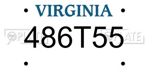 486T55 Virginia License Plate