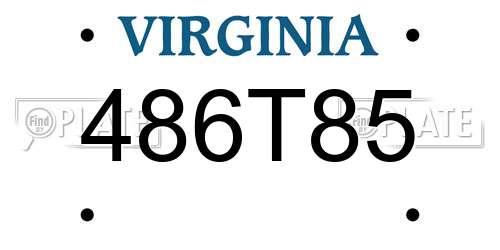 486T85 Virginia License Plate