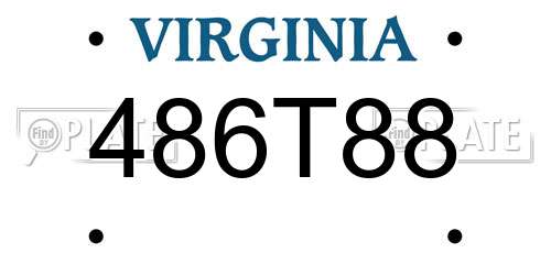 486T88 Virginia License Plate