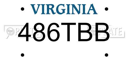 486TBB Virginia License Plate