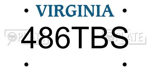 486TBS Virginia License Plate