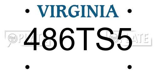486TS5 Virginia License Plate