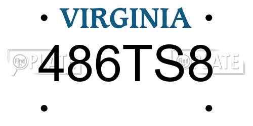 486TS8 Virginia License Plate