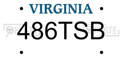 486TSB Virginia License Plate