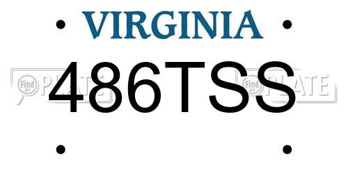 486TSS Virginia License Plate