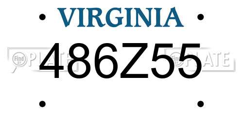 486Z55 Virginia License Plate